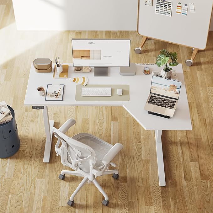 Agilestic Electric Standing Desk, L-Shaped 59 Inches Height Adjustable Desk - Image 2