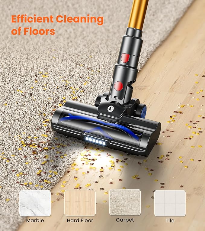 NADALY Cordless Vacuum Cleaner, 500W 40KPA Stick Vacuum - Image 4