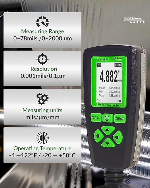 Digital Coating Thickness Gauge CM-208FN / Automatic Thickness Paint Meter - Image 3