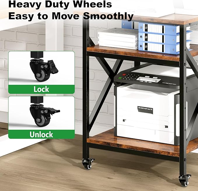 Ollieroo 3 Tier Printer Stand, Large Table - Image 5
