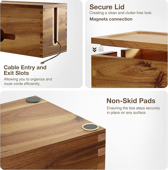 Tidita Acacia Large Cable Management Box - Image 3