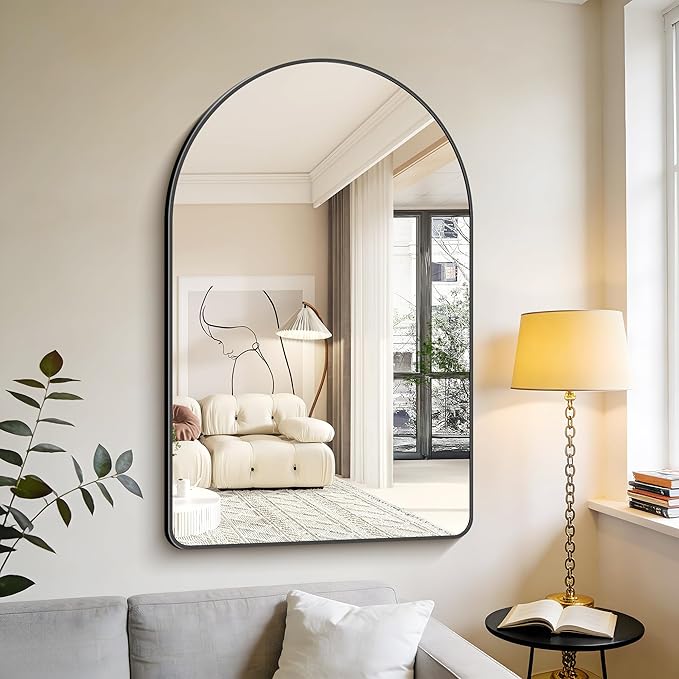GLASHOM Arched Bathroom Mirror, Wall Mounted Mirror, Living Room, Vertically by GLASHOM