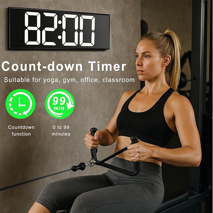 TrophyRak 16" Large Digital Wall Mount Clock, Count Down Timer, Big LED - Image 4