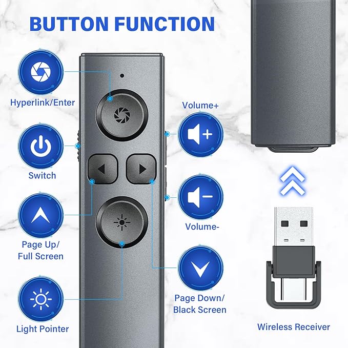 Presentation Clicker Wireless Presenter Remote Clicker, Clicker - Image 2