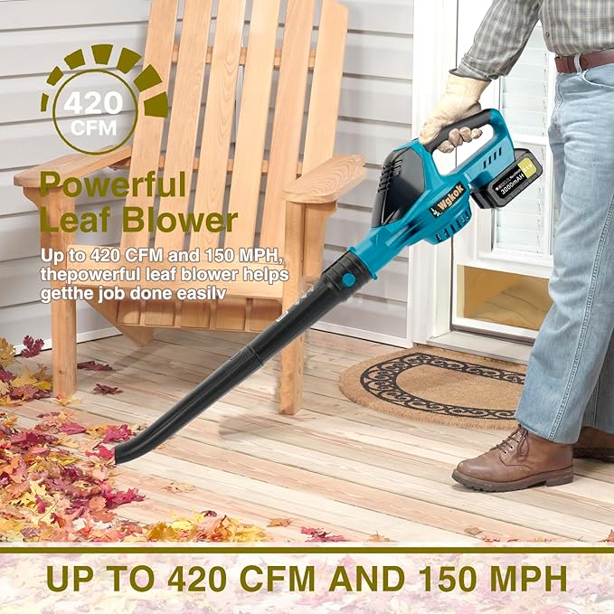 Wgkok Leaf Blower Cordless - 21V 5-Speed Mode Electric Cordless Leaf Blower - Image 5