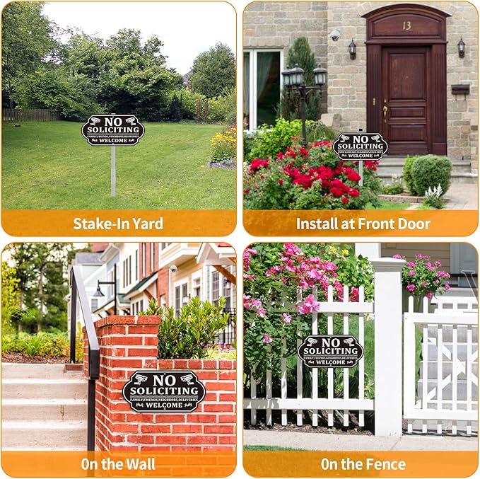No Soliciting Sign for House, No Soliciting Signs for Front Door - Image 5