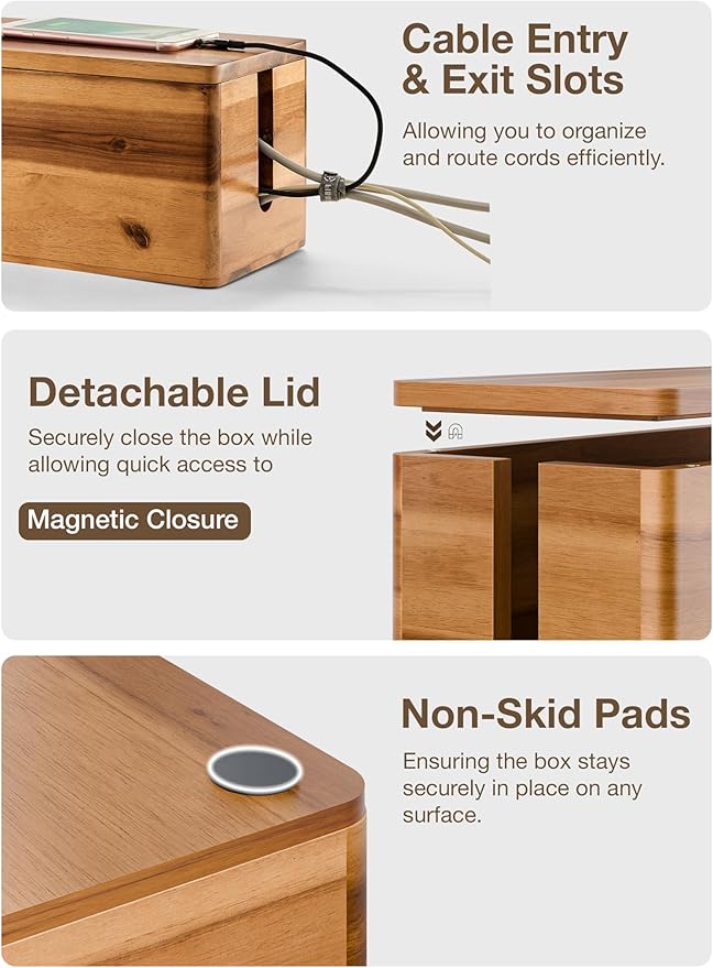 TIDITA Acacia Large Cable Management Box - Image 4
