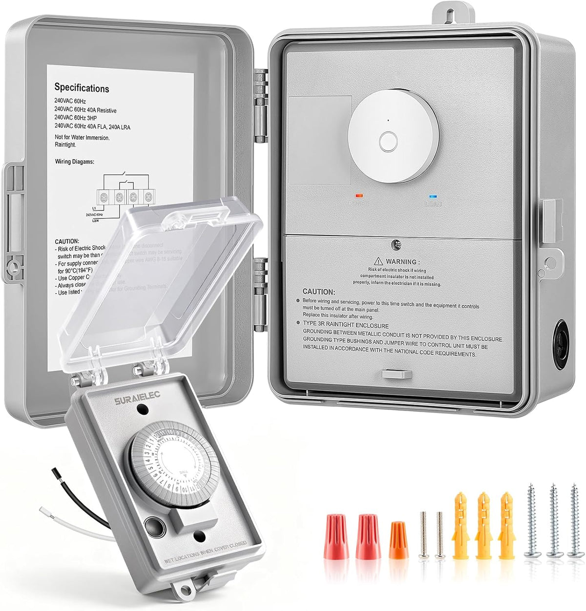 SURAIELEC 40A 240V 3HP Outdoor Timer Switch