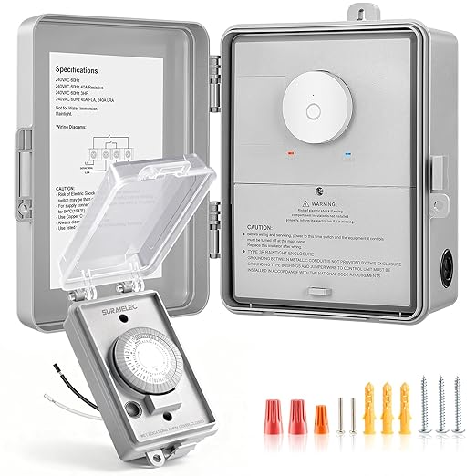 SURAIELEC 40A 240V 3HP Outdoor Timer Switch by SURAIELEC