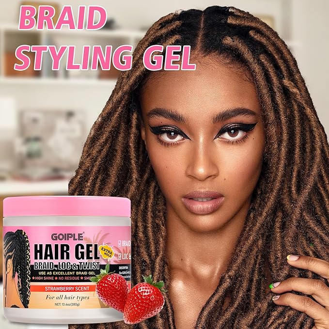 13.4oz Braiding for Twist, No Flake Extra Hold High Shine Braid Gel & Edge - Image 7