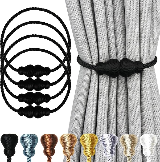 Nieffeiy Magnetic Curtain Tiebacks Outdoor Curtain Tie Backs Rope Decorative by CurtianTiebacks