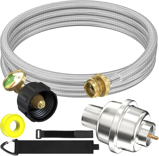 10FT Stainless Braided Propane Adapter Hose