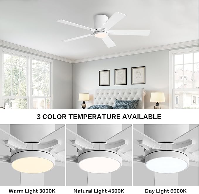 WINGBO 48" DC Flush Mount Ceiling Fan - Image 6