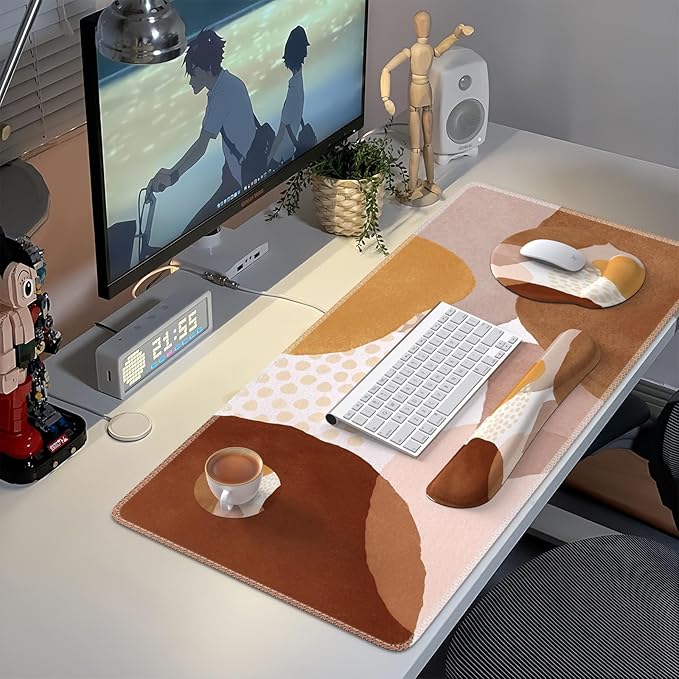 iCasso Desk Mat, Gaming Mouse Pad Wrist Support Set, XXL Large Mousepad + - Image 7
