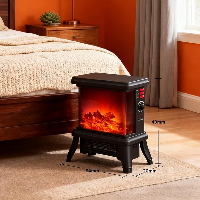 18 inch Panoramic Window with 1500W/1650W Electric Wood Fireplace Flame Effect - Image 4