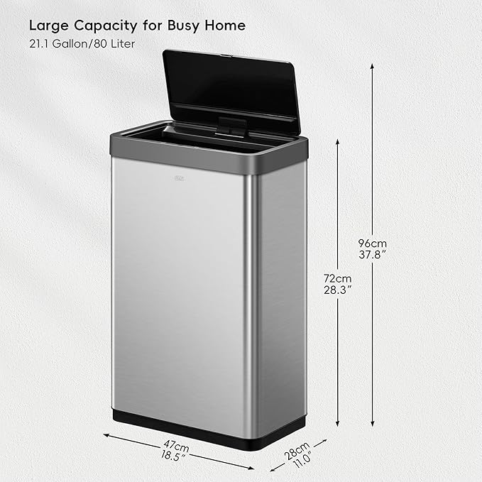 EKO Mirage X 80 Liter / 21.1 Gallons Motion Sensor Trash Can, Automatic Large - Image 2