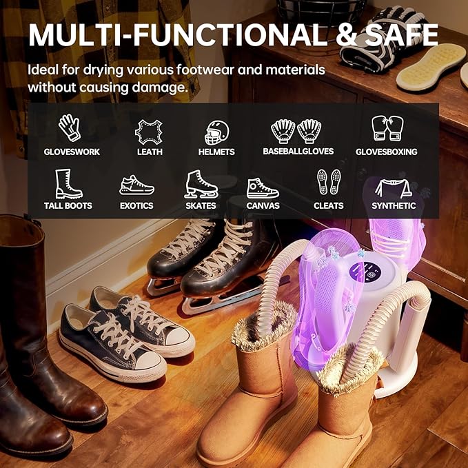 Sogee Boot Dryer, Shoe Dryer for Work Boots and Gloves, 2 * 24IN Retractable - Image 6
