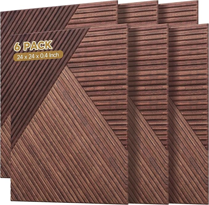 Autorific Acoustic Wall Panels, 6 Pack Total Size 72 x 48 Inches, Self-Adhesive by AUTORIFIC