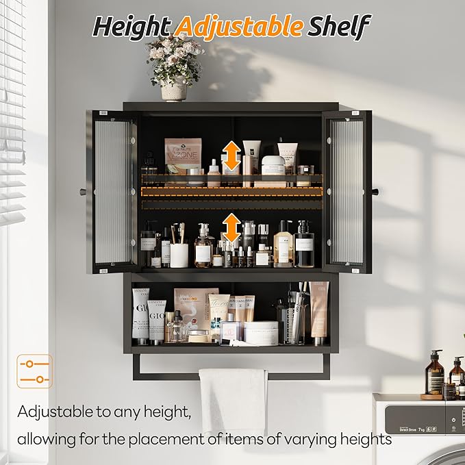 Bathroom Wall Cabinet, Over The Toilet Space Saver Storage Cabinet, Medicine - Image 3