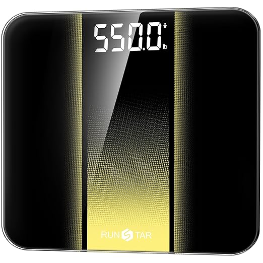 RunStar Scale for Body Weight 550lbs, 13-Inch Digital Bathroom Scale by RunStar