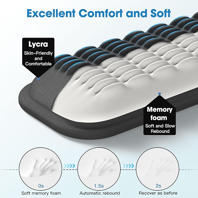 MEKASS Ergonomic Wrist Rest for Keyboard and Mouse, Soft Memory Foam Keyboard - Image 3