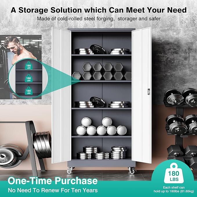 75" Tall Metal Storage Cabinet - Image 8