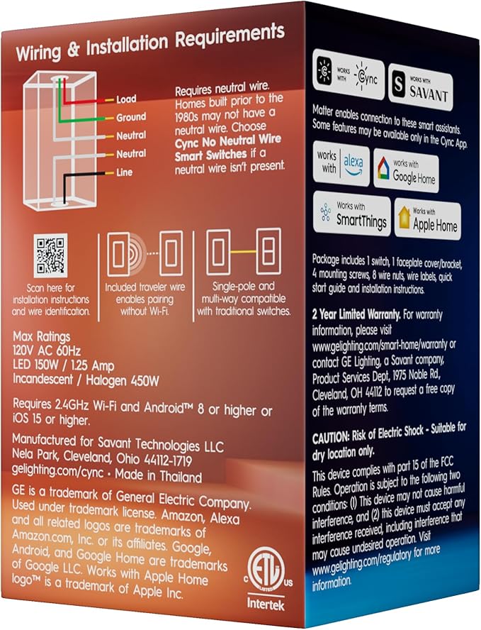 GE Cync Paddle Dimmer Smart Switch, Highly Customizable Dimmer Switch, Works - Image 3