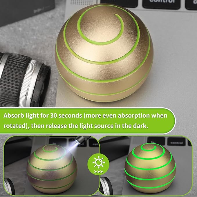 Luminous Desk Spinning Toys for Kids Adults, Metal Kinetic Stress Ball - Image 2