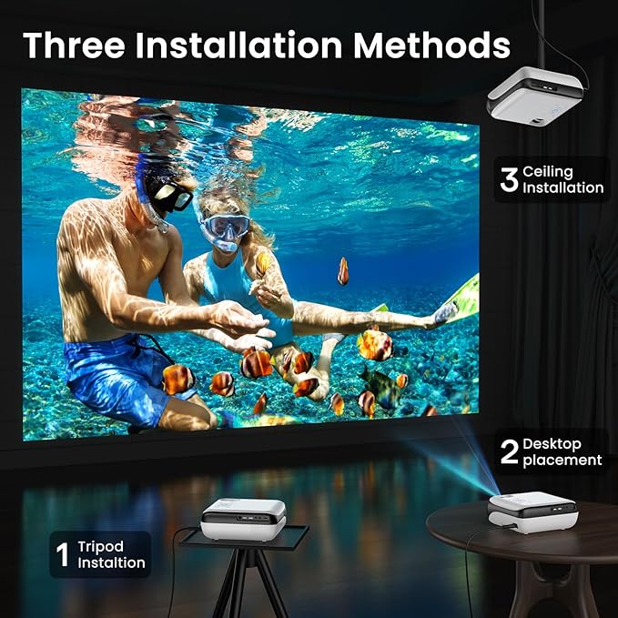HAPPRUN Native 1080P Bluetooth Mini Projector, Full HD Portable Outdoor Movie - Image 8
