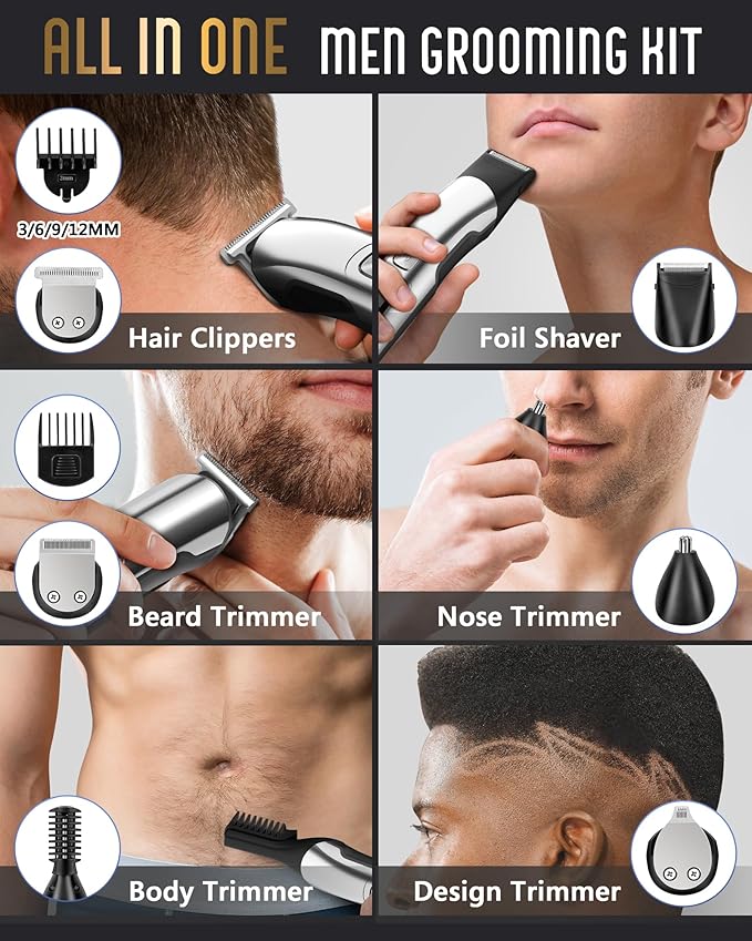 Ufree Beard Trimmer for Men, Waterproof Electric Razor for Nose, Face & Mustache - Image 2