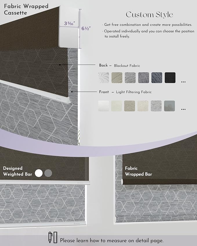Graywind Motorized Dual Shades for Windows Smart Double Blinds Blackout - Image 7