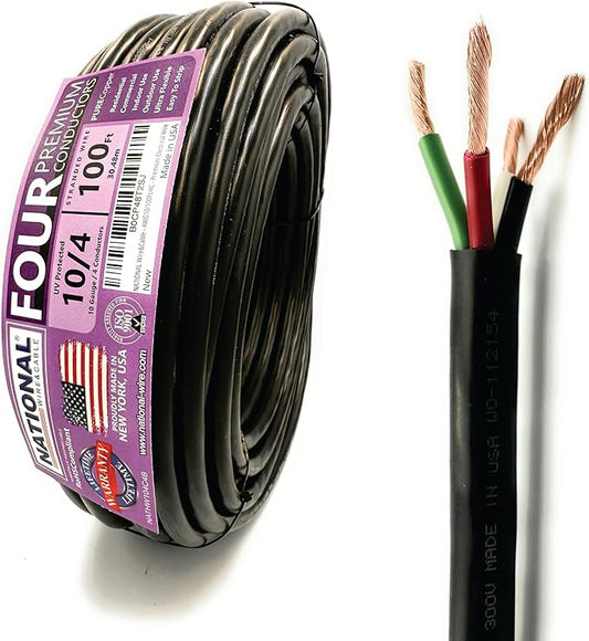 NATIONAL Wire & Cable – 10 AWG 4-Conductor Premium Copper Wire, 100 ft by NATIONALWireCable