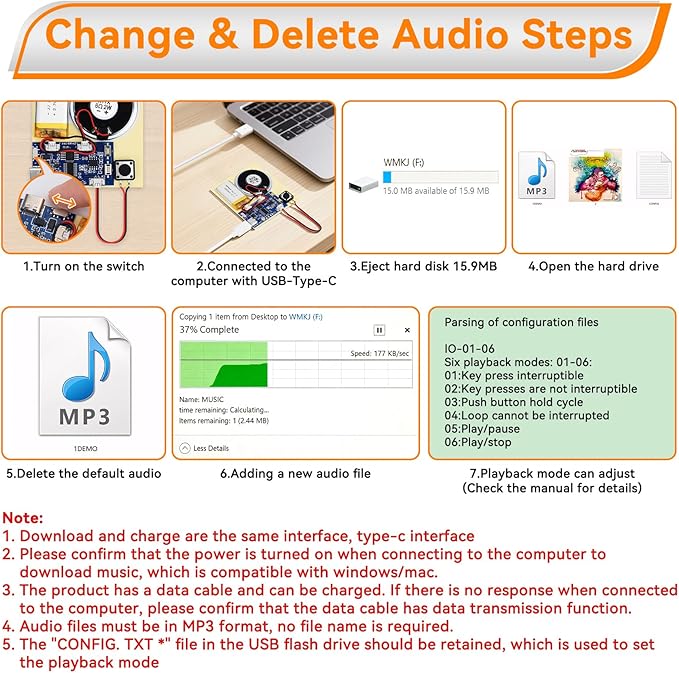 Sound Recorder Module DIY Music Voice Recording Module Chip - Image 8