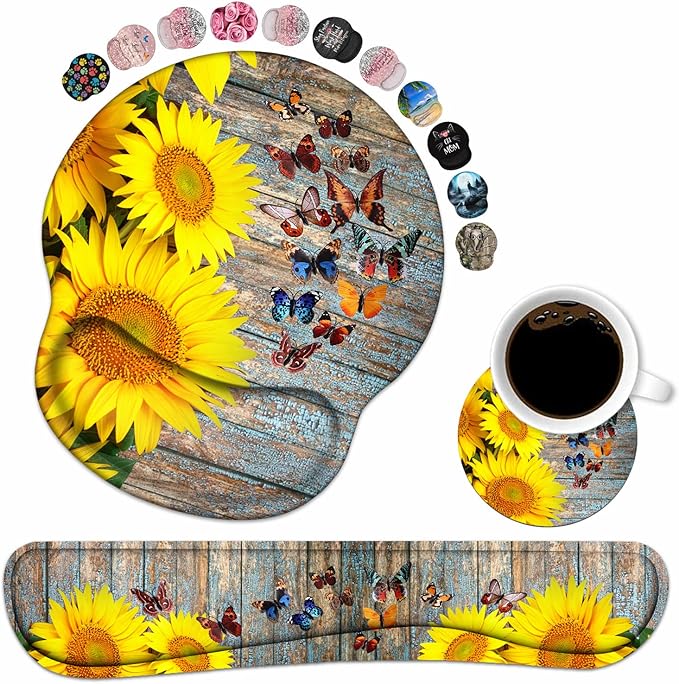Keyboard Wrist Rest and Mouse Pad Wrist Support Set by Unknown