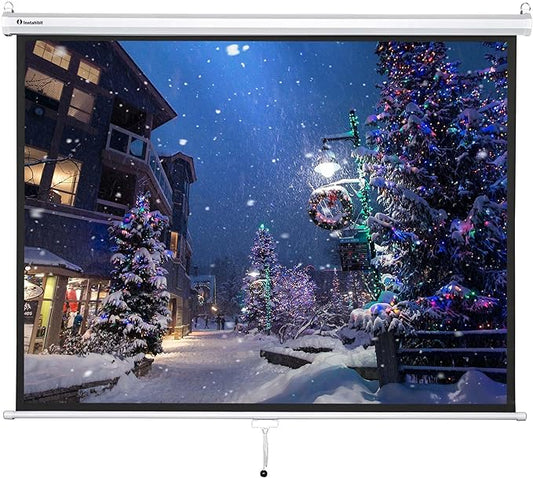 Instahibit 72" Projection Screen Pull Down 4:3 4K HD Manual Retractable by InstaHibit