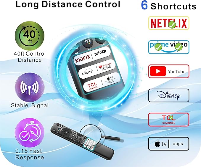 B BraiNice Universal Remote for All TCL TV Remote Replacement, Motion Backlit - Image 8