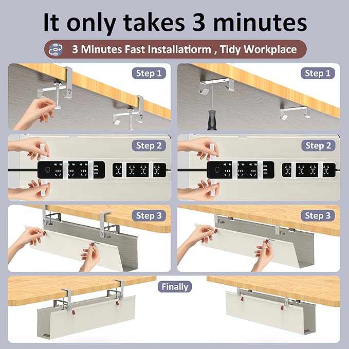 Cotohim Under Desk Cable Management Tray - Image 4