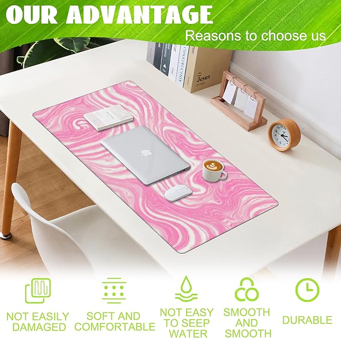 Eflxamz Desk Pad, Flow Liquid Waves Large Gaming Mouse Pad - Image 4