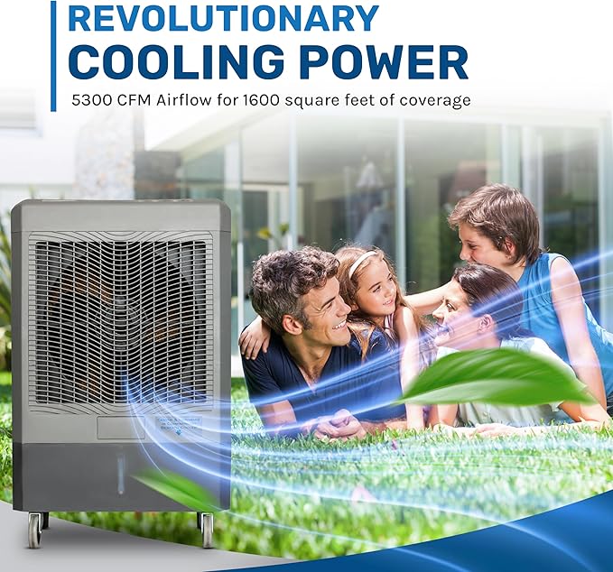 Hessaire MC61M 5, 300 CFM 3-Speed Portable Evaporative Cooler - Image 5