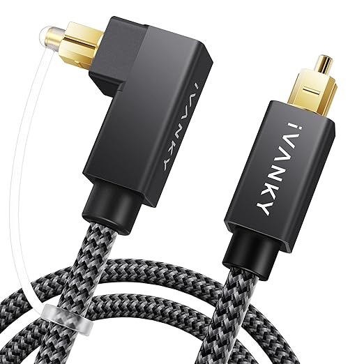 iVANKY Right Angle Optical Audio Cable, 6ft/1.8M 24K Gold-Plated 90 Degree by ivanky