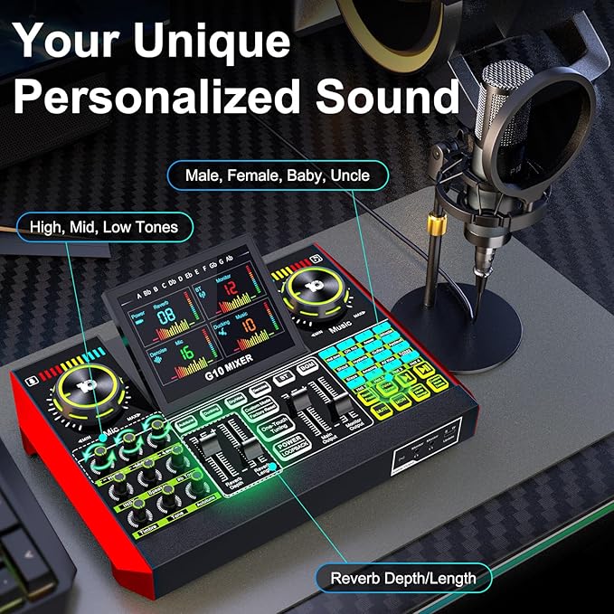 Podcast Microphone Bundle with Live Sound Board Audio Mixer, Podcast Equipment - Image 3