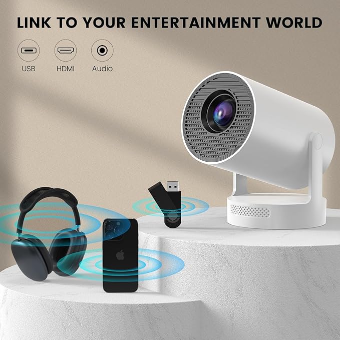 【Electric Focus】Mini Projector, Projector 4K 1080P Support, 260 ANSI Lumens - Image 6