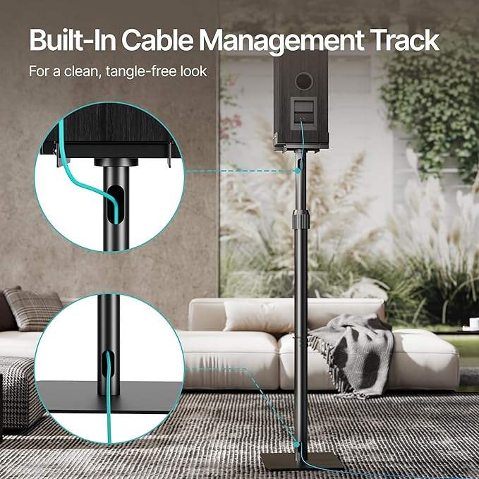 Pegzone Height-Adjustable Speaker Stands Pair, 11LBS Capacity, Height - Image 5