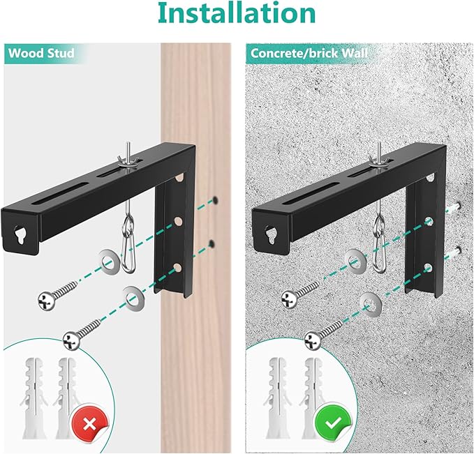 WALI Universal Projector Screen Ceiling Mount, Wall Hanging Mount L-Brackets - Image 7