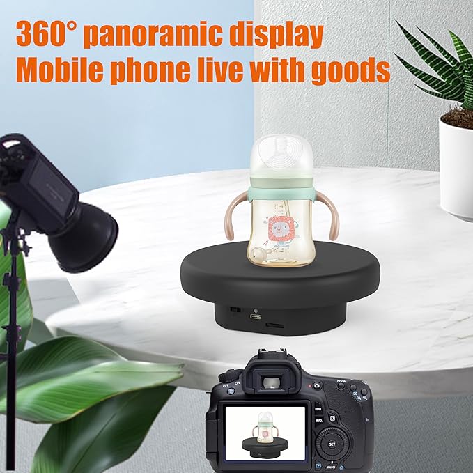 6.3 inch / 4.4LBS Load, 360 Degree Electronic Turntable Display Stand - Image 2