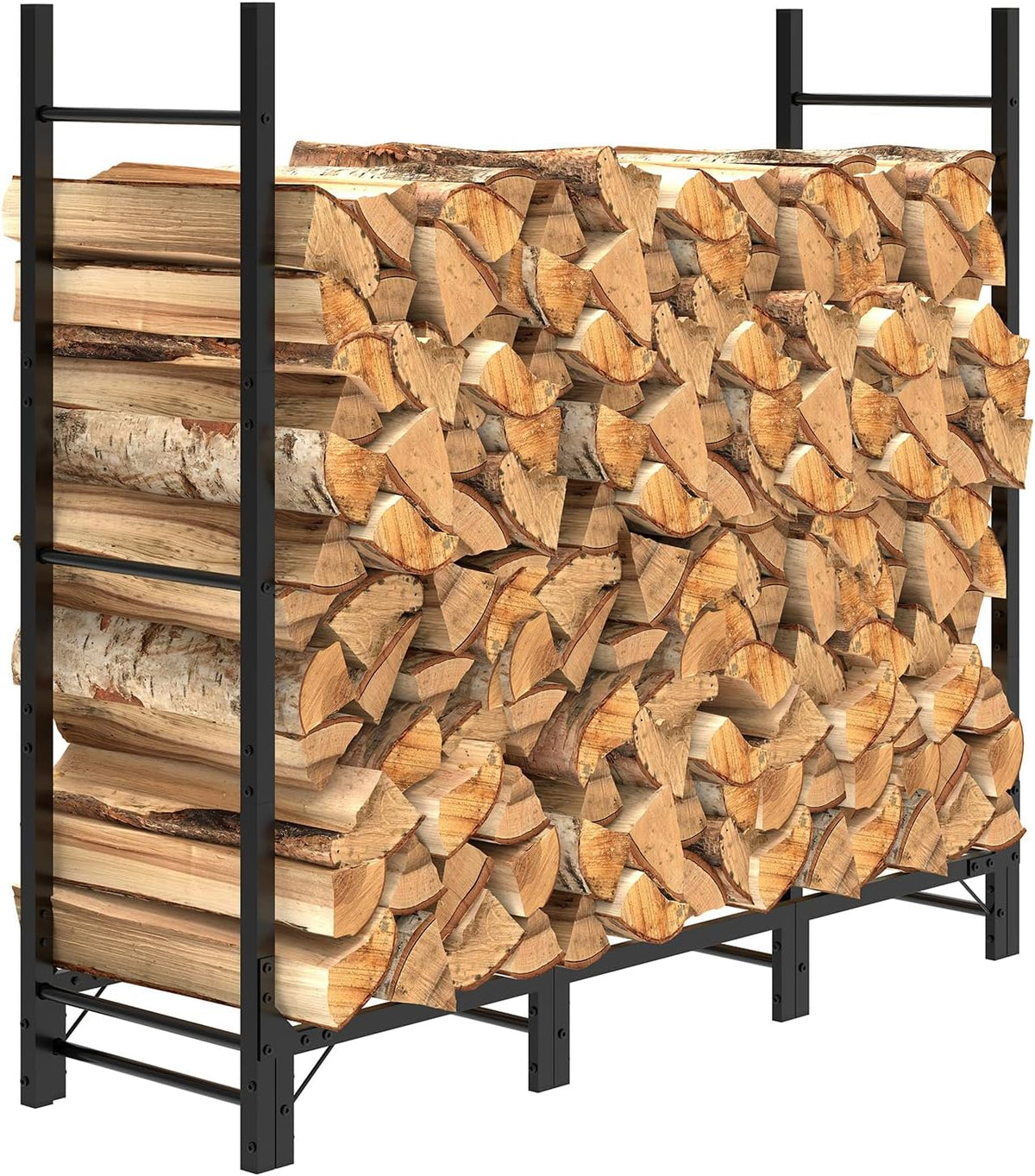 c-hopetree 4ft outdoor indoor firewood rack, adjustable metal, main product view