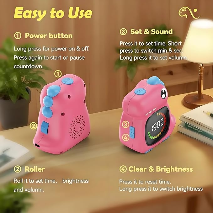 Doli Yearning Visual Timer for Kids, 99 Minute Digital Cute Kids Visual Timer - Image 3