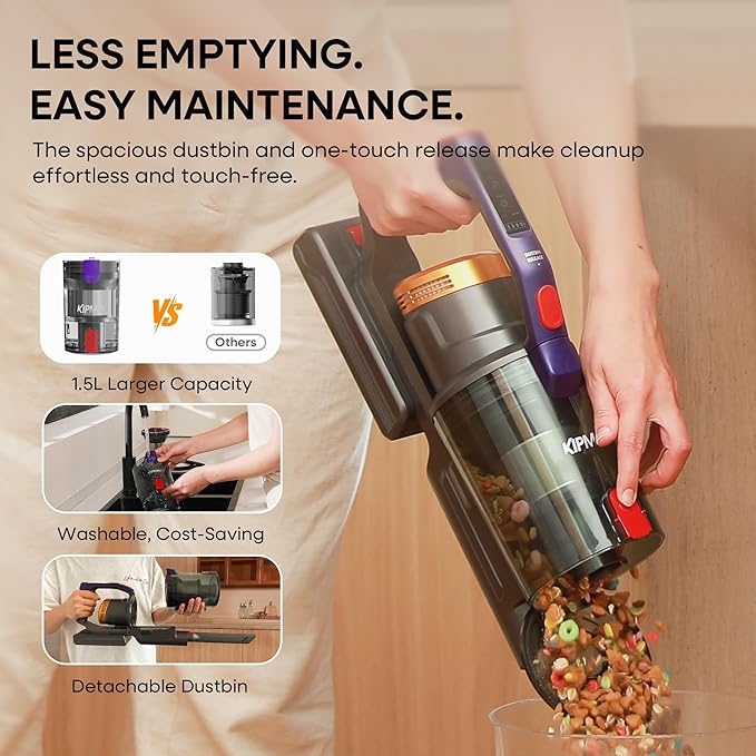 KIPMAX Cordless Vacuum Cleaner, 50KPa 550W Stick Vacuum - Image 11