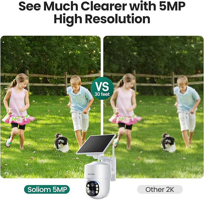 SOLIOM- True 5MP HD Security Cameras Outdoor Wireless, Add-On Camera, Solar - Image 2