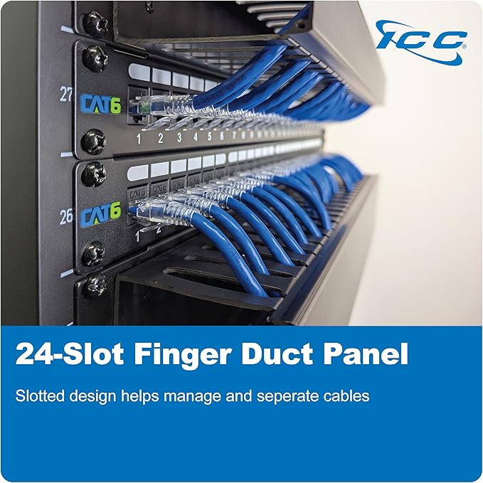 ICC 2U Finger Duct Cable Manager Panel - Image 2